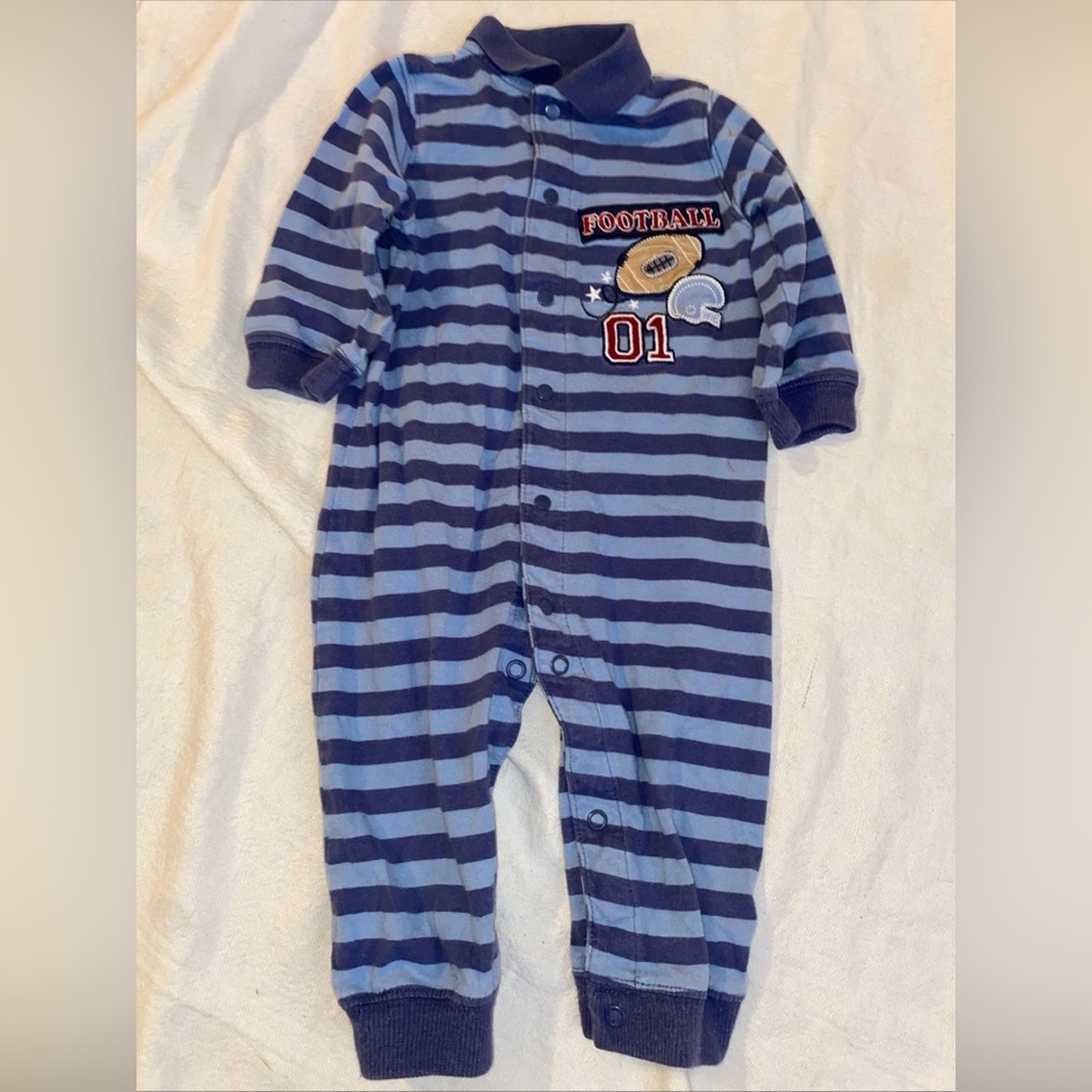 Just One Year Snap Up Outfit 9 Months Football And Striped
